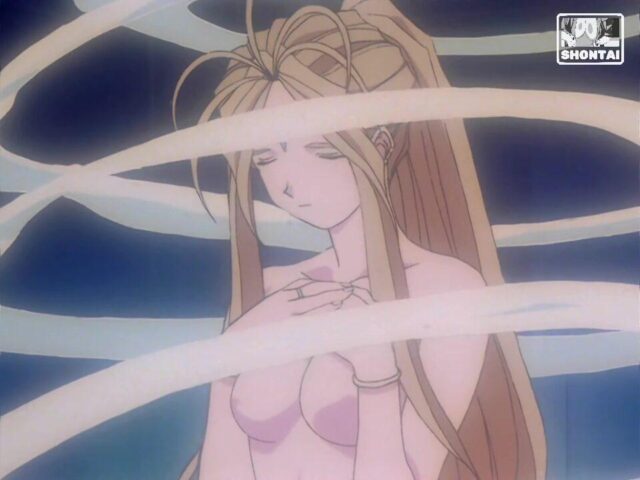 Belldandy's fanservice in (1993)OAV#5-Scene2