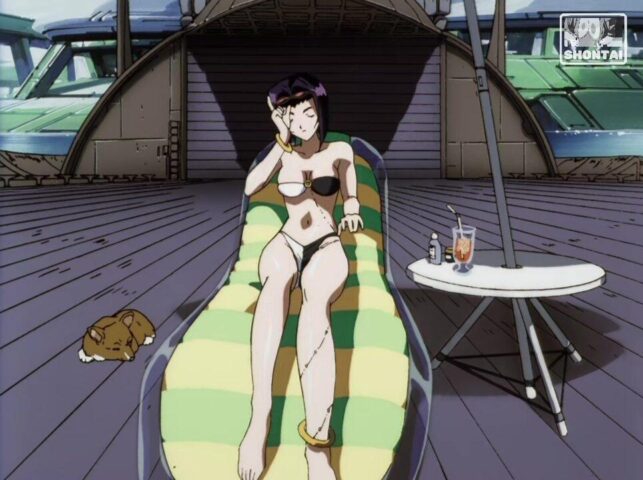 Faye Valentine's fanservice in ep10-Scene2