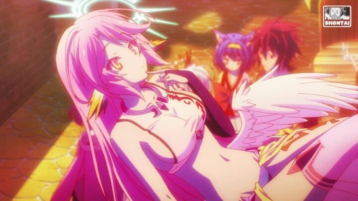 Jibril's fanservice in NoGameNoLife-Scene19