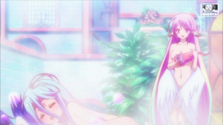 Jibril's fanservice in season#1ep12-Scene5