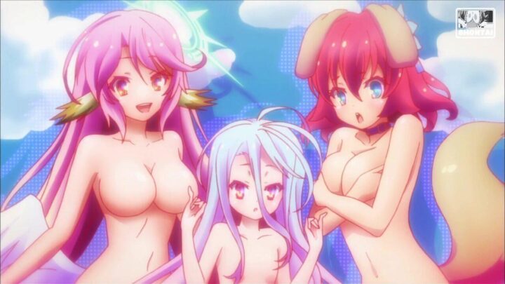 Jibril's fanservice in season#1ep6-Scene16