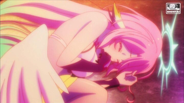 Jibril's fanservice in season#1ep6-Scene3