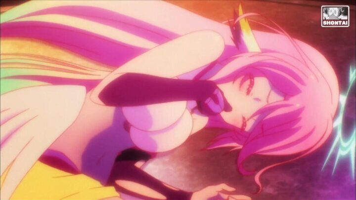 Jibril's fanservice in season#1ep6-Scene4