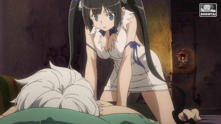 Hestia's fanservice in season#1ep1-Scene20