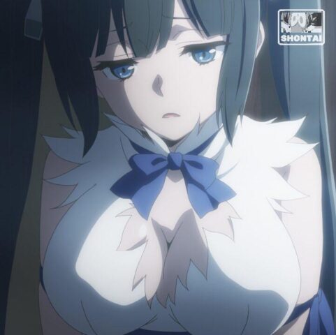 Hestia's fanservice in season#1ep1-Scene5