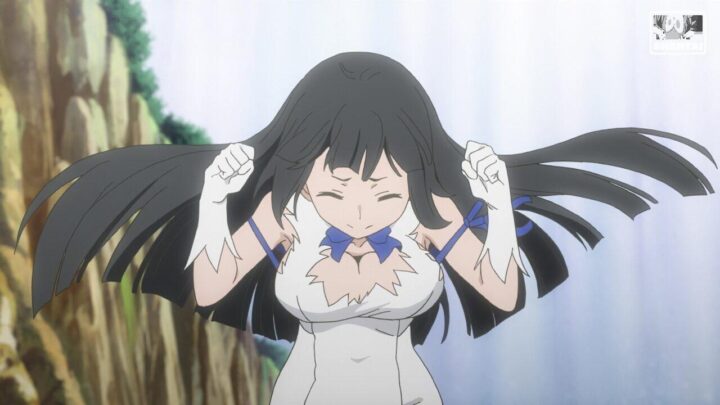 Hestia's fanservice in season#1ep12-Scene17