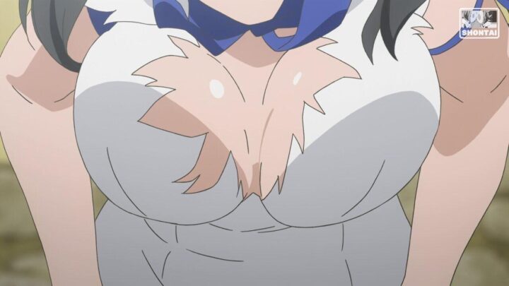 Hestia's fanservice in season#1ep3-Scene3