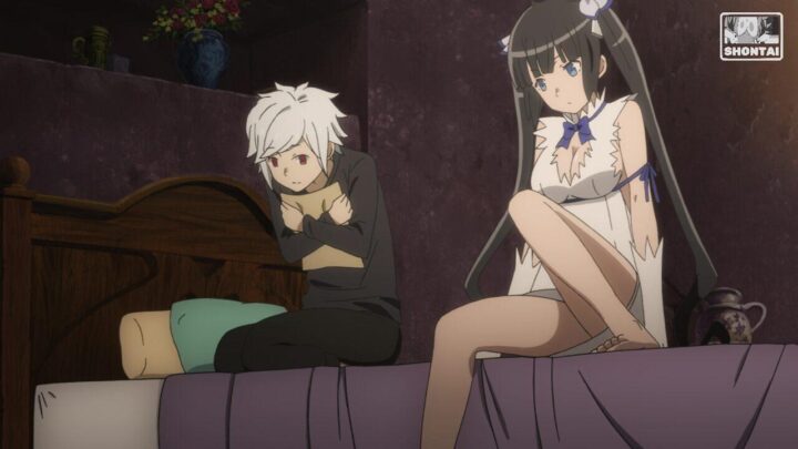 Hestia's fanservice in season#1ep5-Scene9