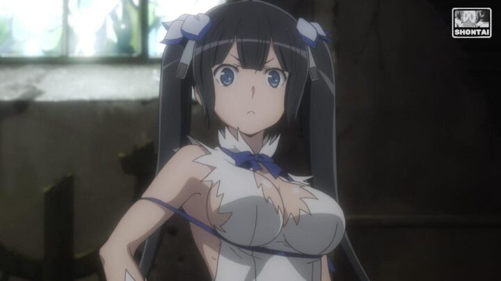 Hestia's fanservice in season#1ep7-Scene3