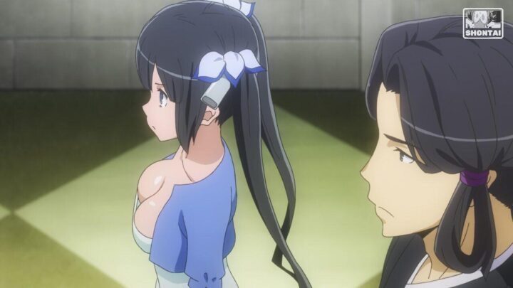 Hestia's fanservice in season#1ep9-Scene3