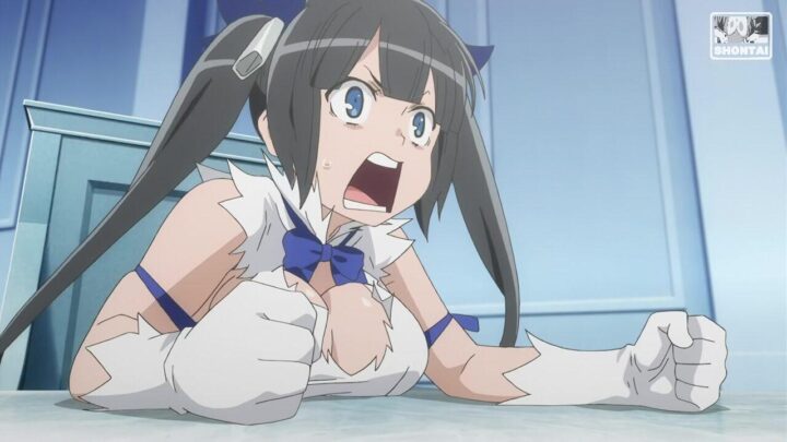 Hestia's fanservice in season#2ep3-Scene2