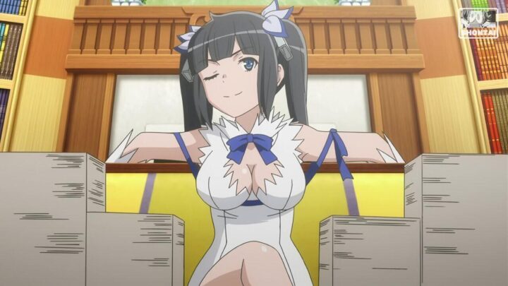 Hestia's fanservice in season#2ep5-Scene9