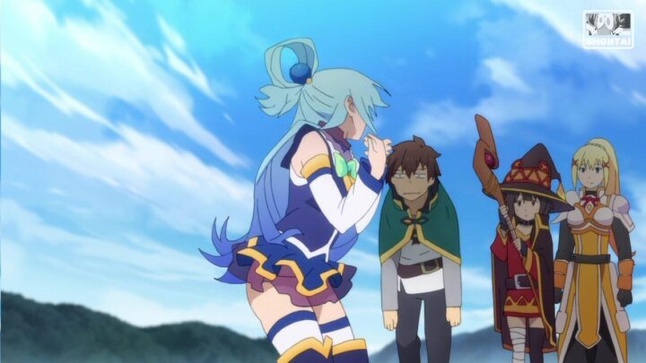 Aqua's fanservice in OpeningSeason#2ep1-Scene6