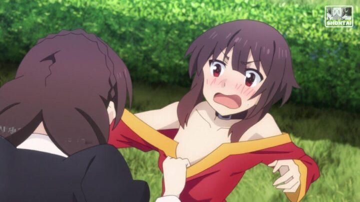 Megumin's fanservice in Season#1ep11-Scene37