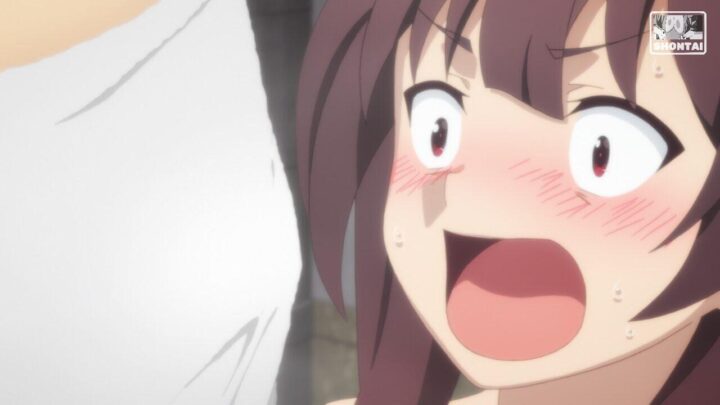 Megumin's fanservice in Season#1ep11-Scene64