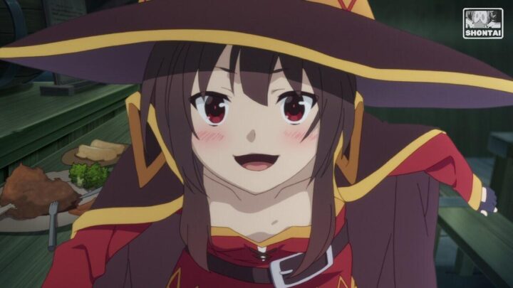 Megumin's fanservice in Season#1ep3-Scene1