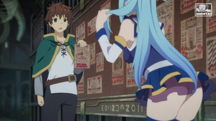 Aqua's fanservice in Season#1ep5-Scene6