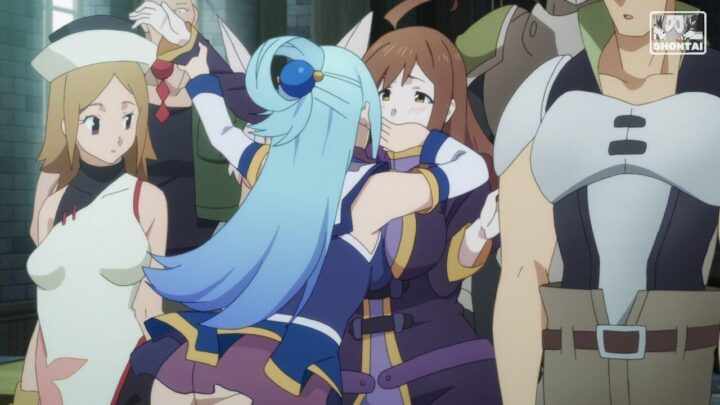 Aqua's fanservice in Season#2ep1-Scene2