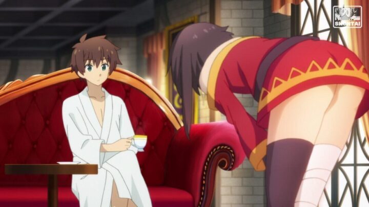 Megumin's fanservice in Season#2ep7-Scene1