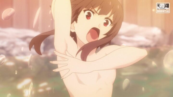 Megumin's fanservice in Season#2ep9-Scene17