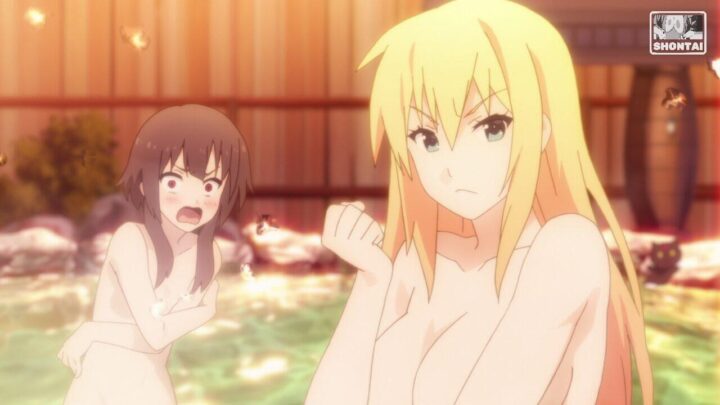 Megumin's fanservice in Season#2ep9-Scene20