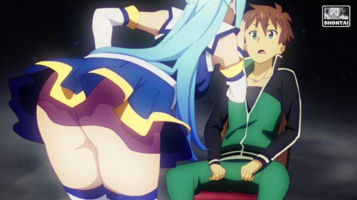 Aqua's fanservice in season#1ep1-Scene5