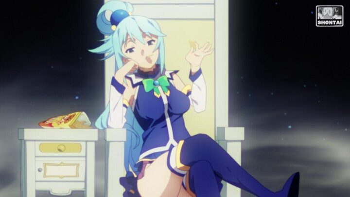 Aqua's fanservice in season#1ep1-Scene6