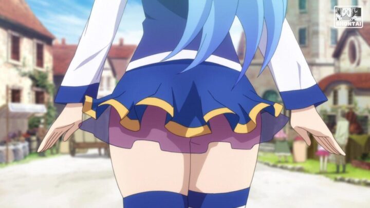 Aqua's fanservice in season#1ep1-Scene7