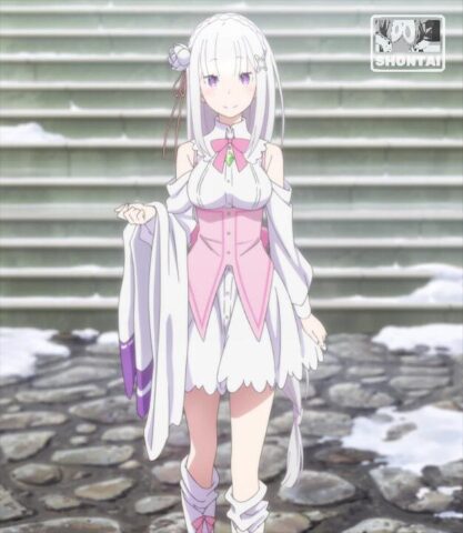 Emilia's fanservice in OAV#1MemorySnow-Scene12