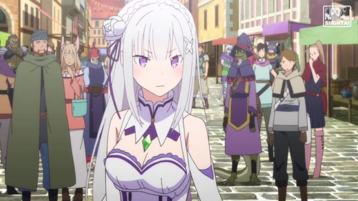 Emilia's fanservice in season#1ep2-Scene1