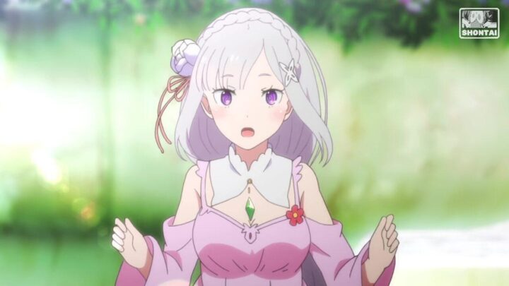 Emilia's fanservice in season#1ep5-Scene1