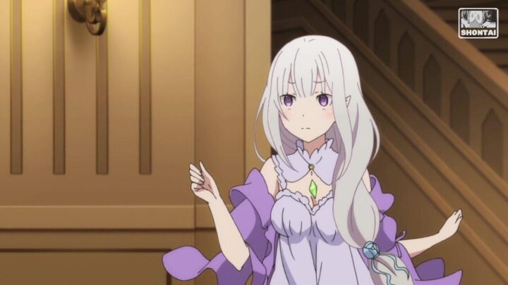 Emilia's fanservice in season#1ep9-Scene1