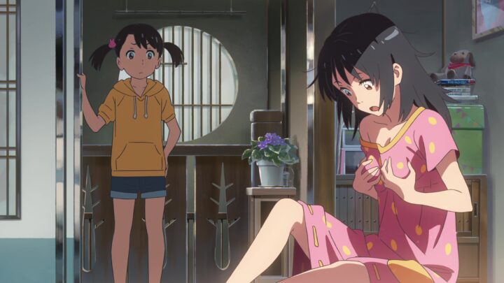 Mitsuha Miyamizu's fanservice in YourName-Scene9