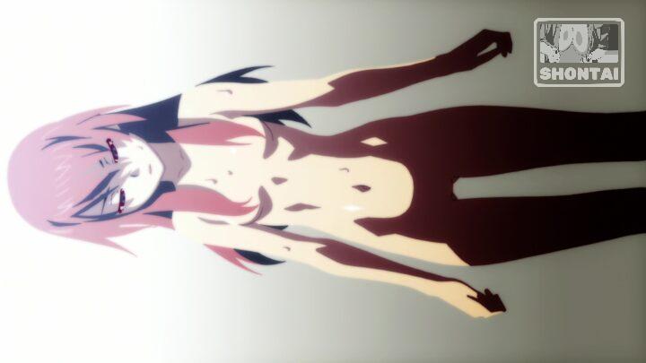 Hitagi Senjougahara's fanservice in Bakemonogatari_Ep1-Scene20