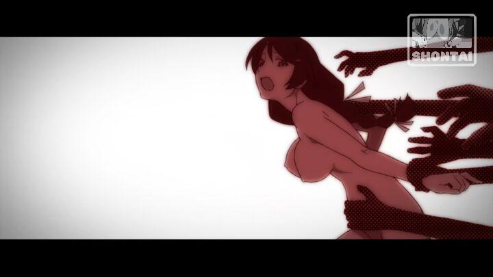 Tsubasa Hanekawa's fanservice in Bakemonogatari_Ep14-Scene29