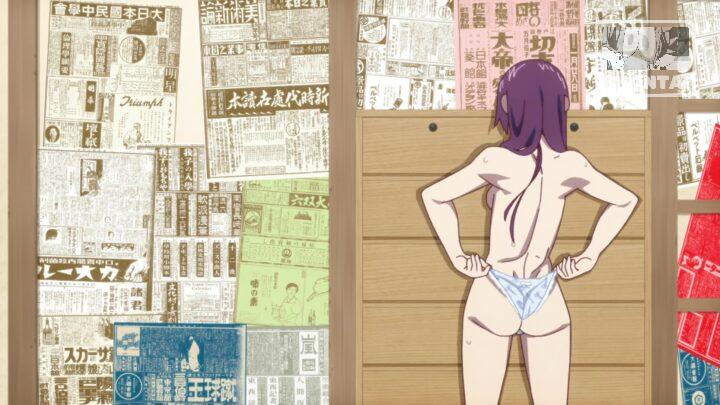 Hitagi Senjougahara's fanservice in Bakemonogatari_Ep2-Scene14