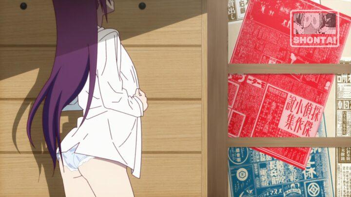 Hitagi Senjougahara's fanservice in Bakemonogatari_Ep2-Scene27