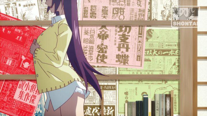 Hitagi Senjougahara's fanservice in Bakemonogatari_Ep2-Scene30