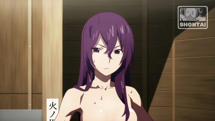 Hitagi Senjougahara's fanservice in Bakemonogatari_Ep2-Scene6