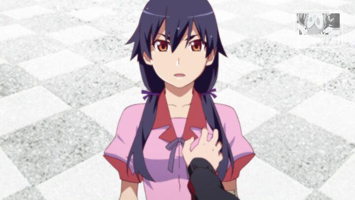 Suruga Kanbaru's fanservice in Hanamonogatari_Ep1-Scene8