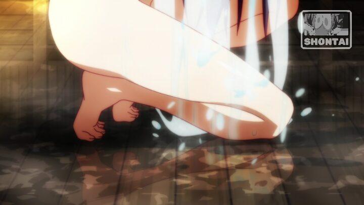 Suruga Kanbaru's fanservice in Hanamonogatari_Ep2-Scene11