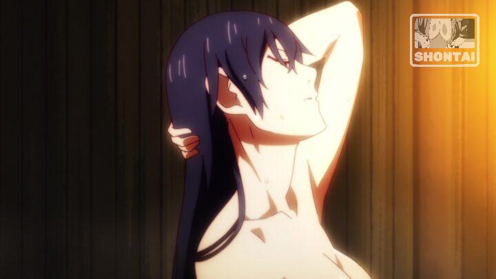 Suruga Kanbaru's fanservice in Hanamonogatari_Ep2-Scene12