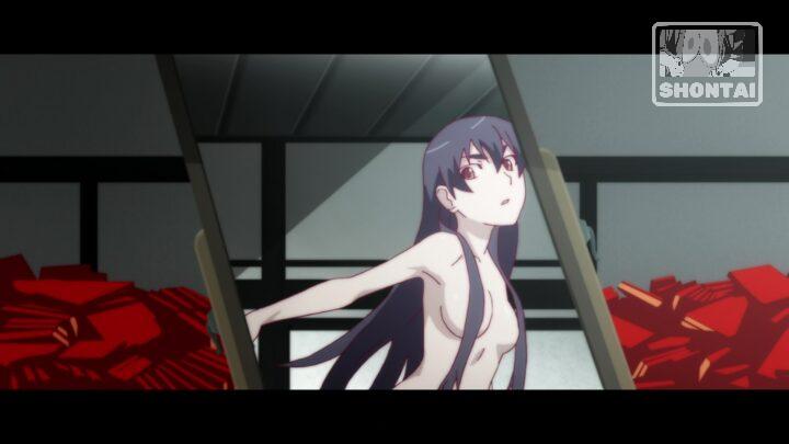 Suruga Kanbaru's fanservice in Hanamonogatari_Ep2-Scene3