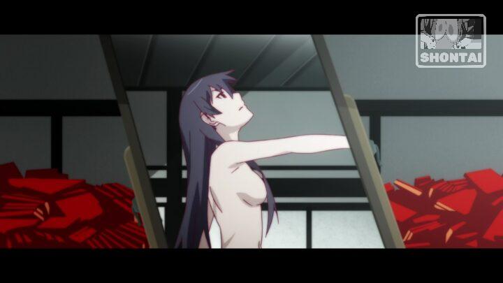 Suruga Kanbaru's fanservice in Hanamonogatari_Ep2-Scene4