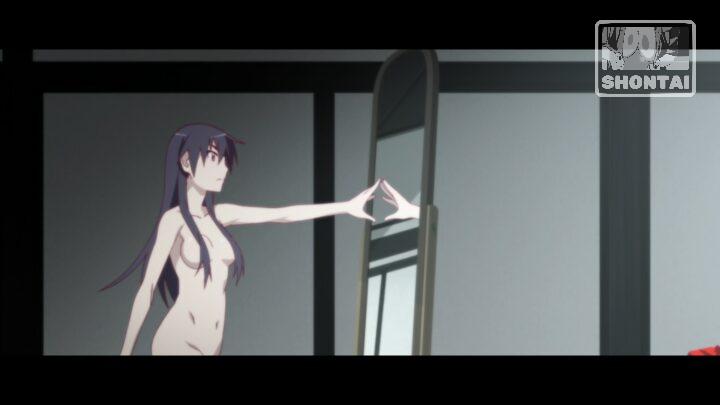 Suruga Kanbaru's fanservice in Hanamonogatari_Ep2-Scene6