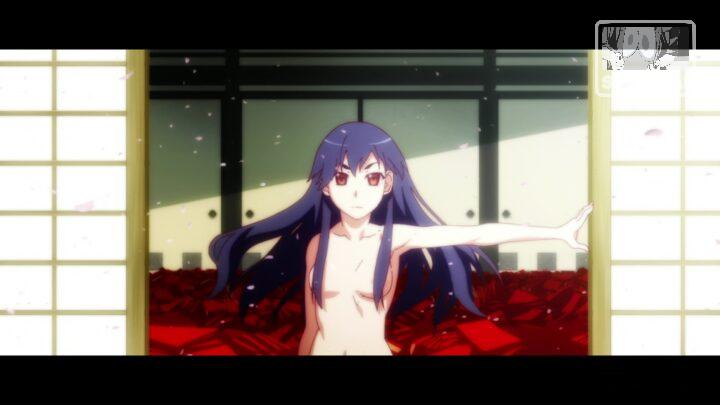 Suruga Kanbaru's fanservice in Hanamonogatari_Ep2-Scene8