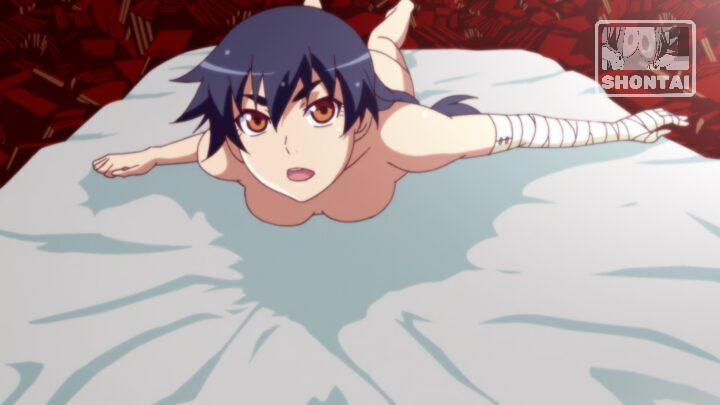 Suruga Kanbaru's fanservice in Hanamonogatari_Ep5-Scene3