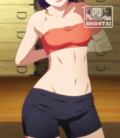 Suruga Kanbaru's fanservice in Koyomimonogatari_Ep4-Scene1