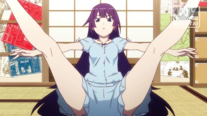 Hitagi Senjougahara's fanservice in Koyomimonogatari_Ep4-Scene11