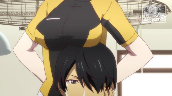 Karen Araragi's fanservice in Koyomimonogatari_Ep6-Scene7